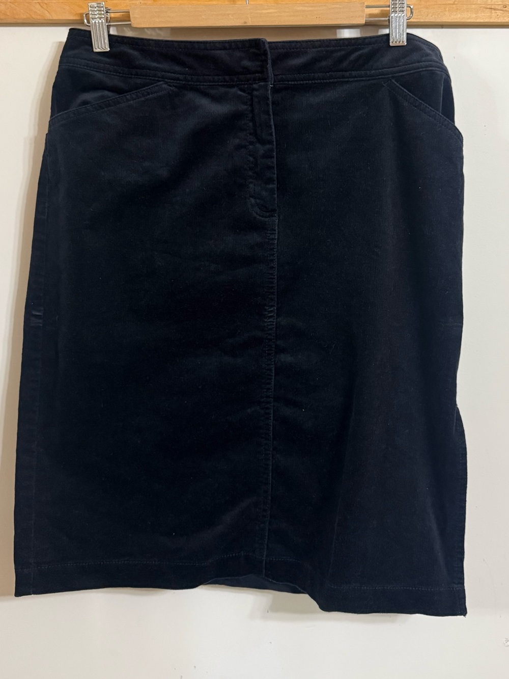 J. Crew Black Mini Cord Pencil Skirt